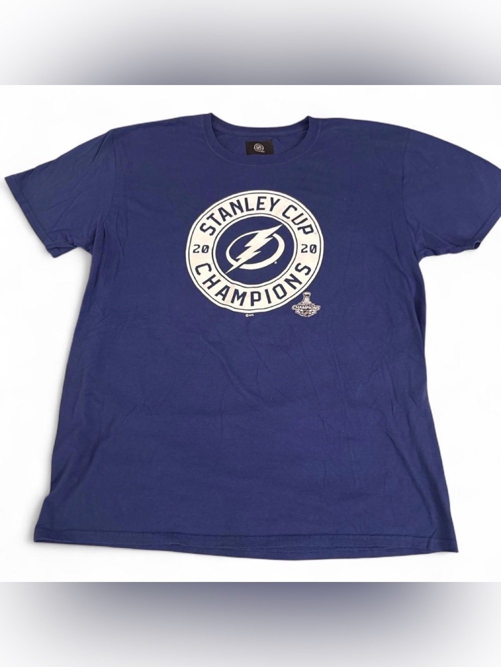 NHL Tampa Bay Lightning Navy Crewneck Tee Stanley Cup Champions